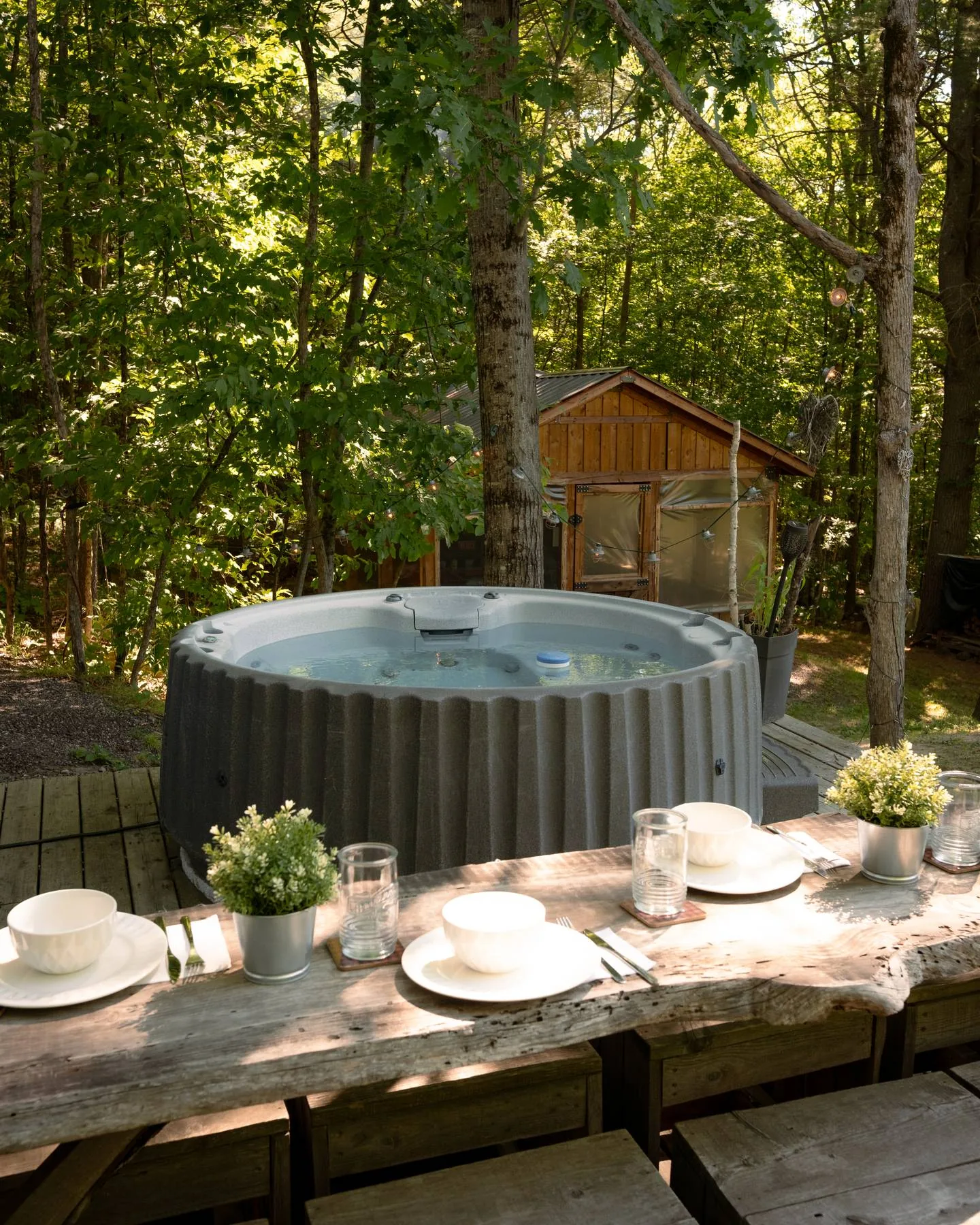 Spa extérieur sur le patio