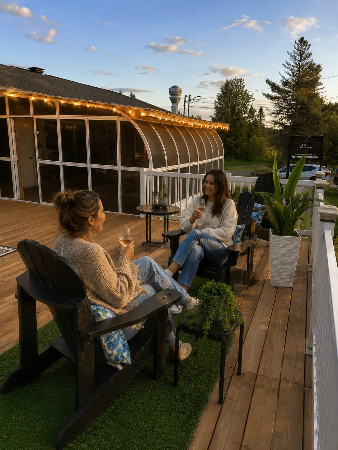 Terrasse au coucher du soleil