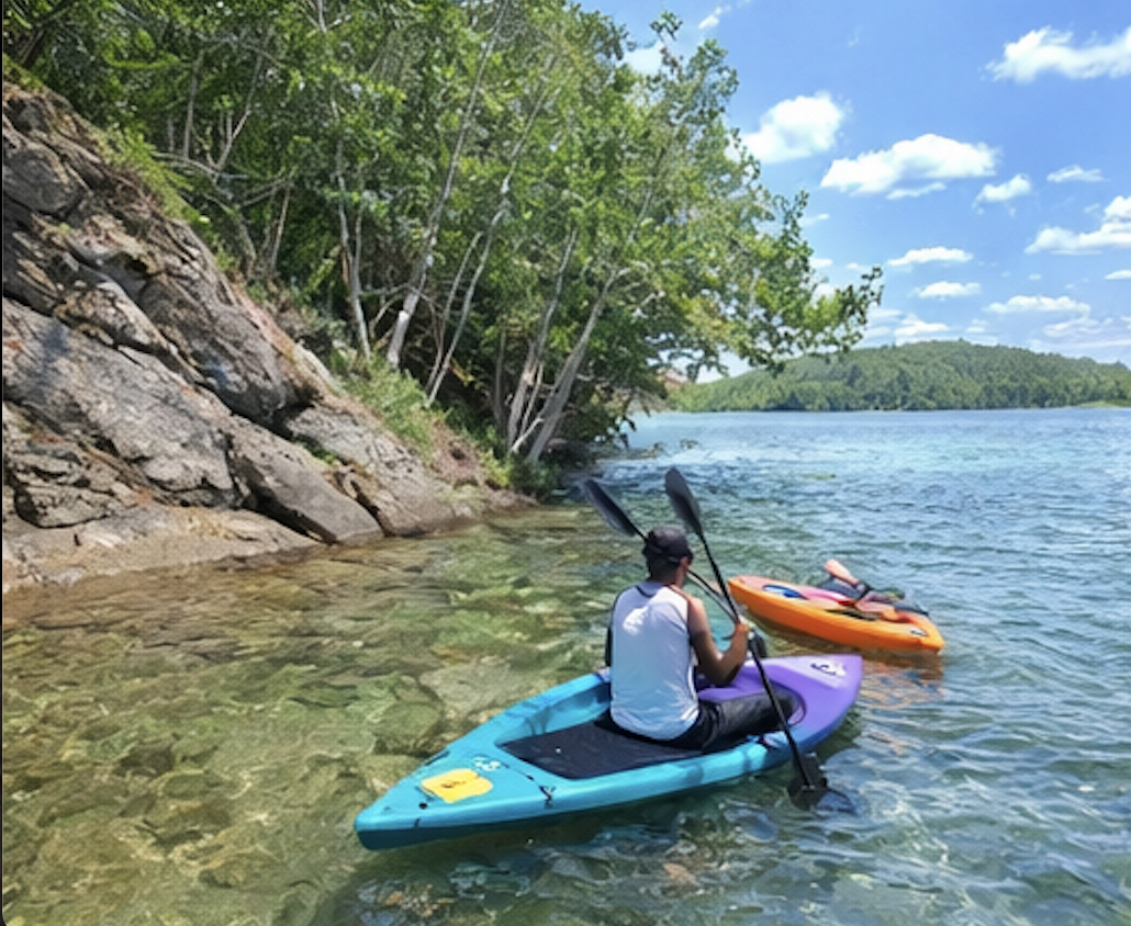Kayak près des falaises