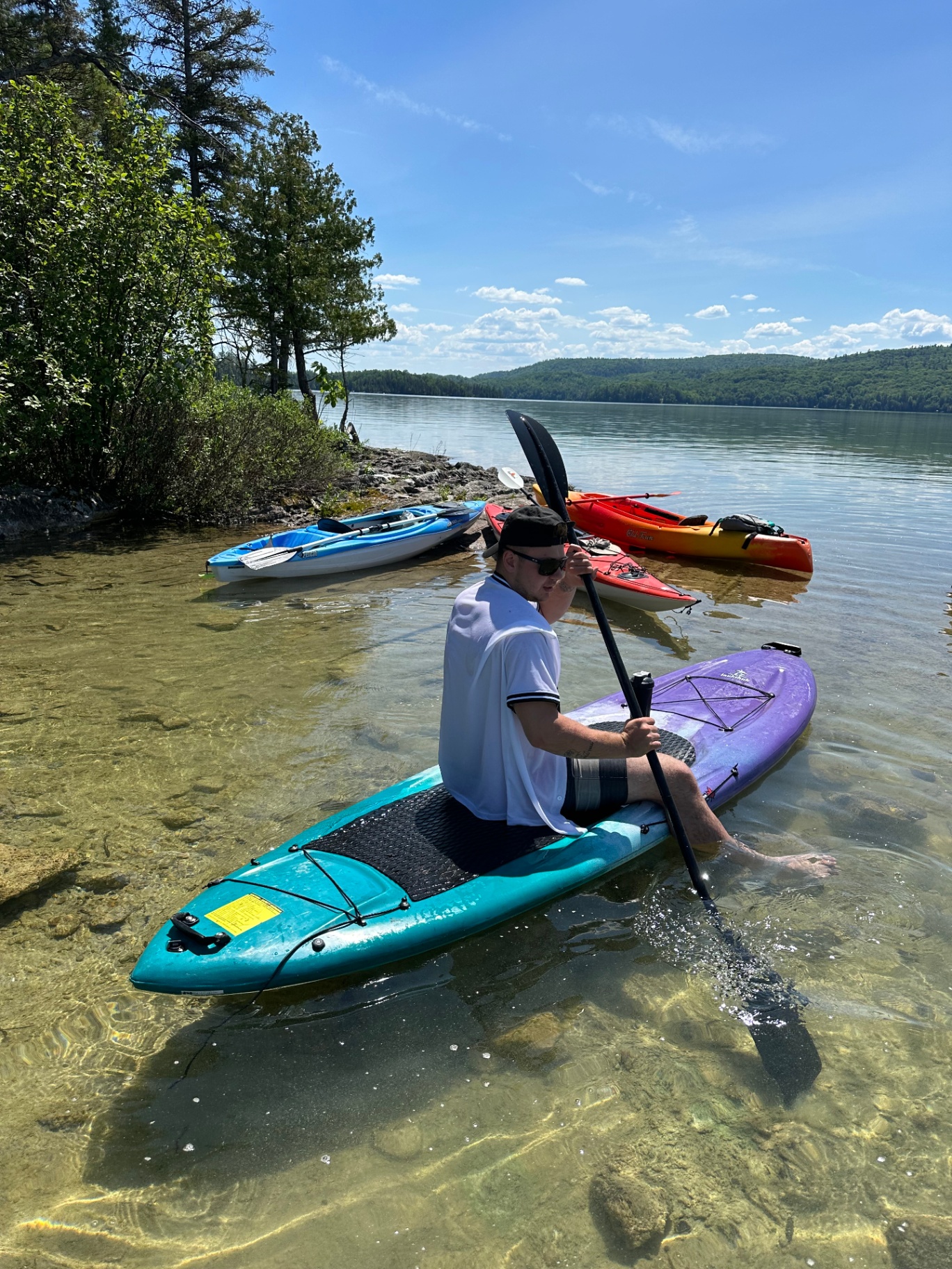 Paddleboard sur le lac